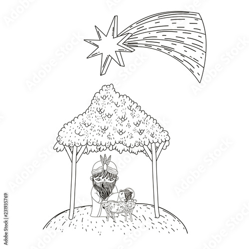 christmas nativity scene cartoon