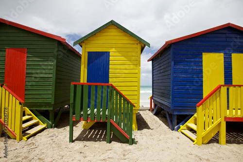 Obraz na płótnie Beach huts in Cape Town w salonie
