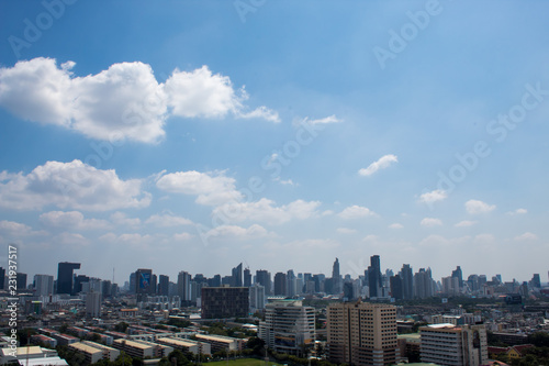 Bangkok thailand - October 30  2018   top view of buiding city scape in Bangkok  Thailand