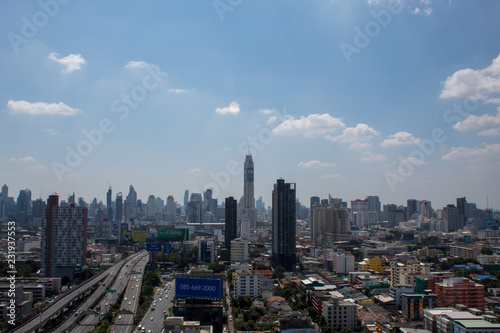 Bangkok thailand - October 30 ,2018 : top view of buiding city scape in Bangkok, Thailand