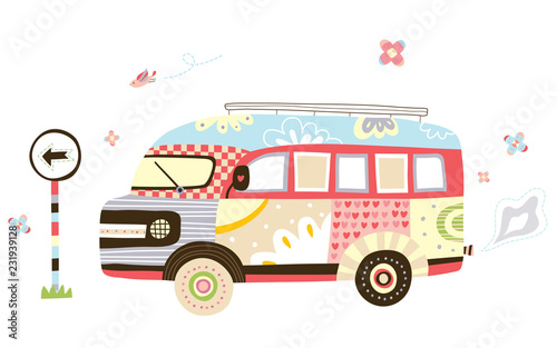 Close-up of van