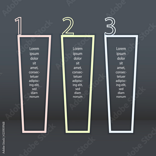3 steps infographic work flow with frames design for business, presentation or use same as background.