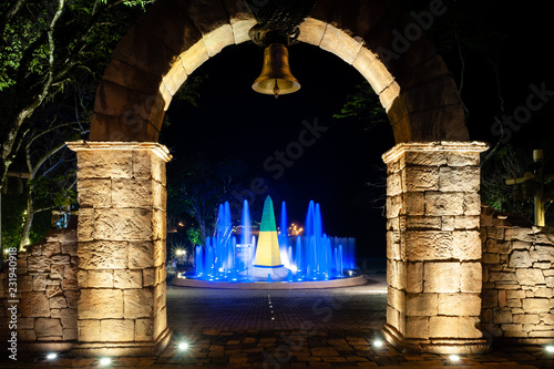 Landmark of the three borders. Foz do Iguaçu. Brazil.