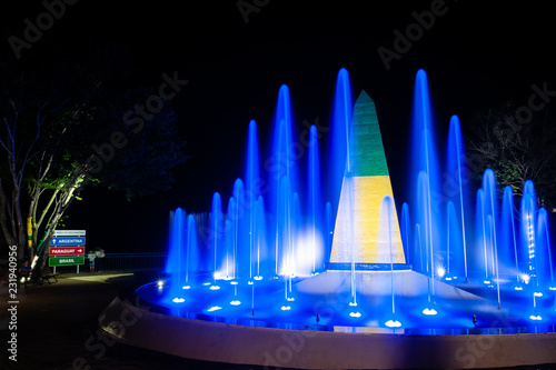 Landmark of the three borders. Foz do Iguaçu. Brazil.
