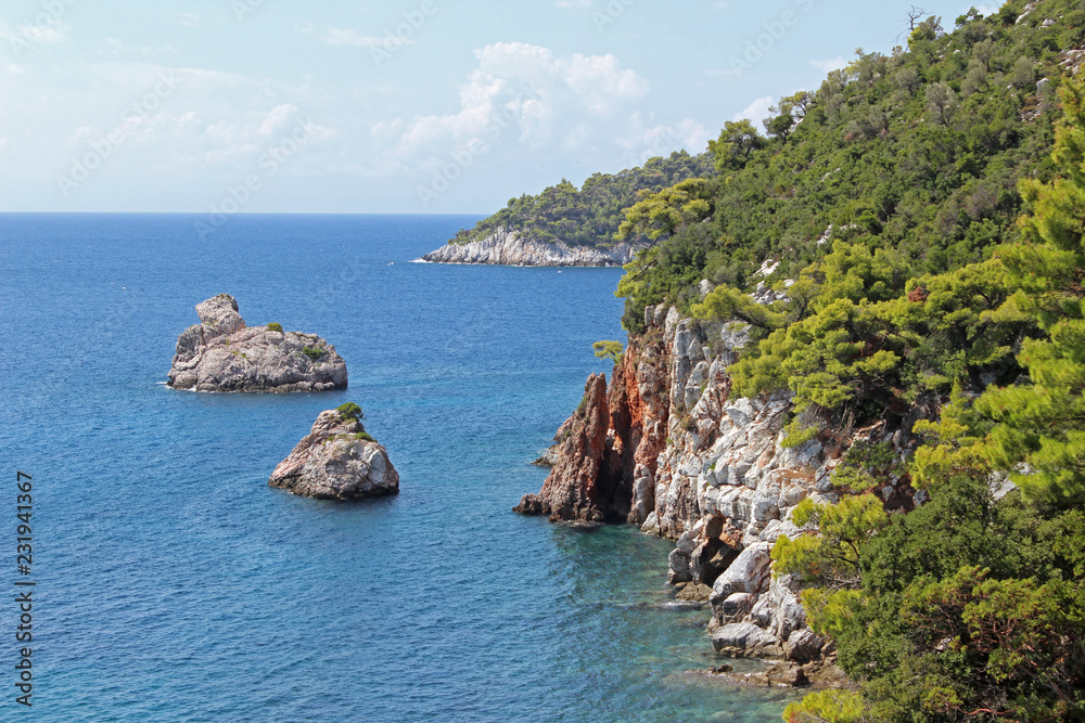 Stafylos skopelos greece aegean bay postcard seascape