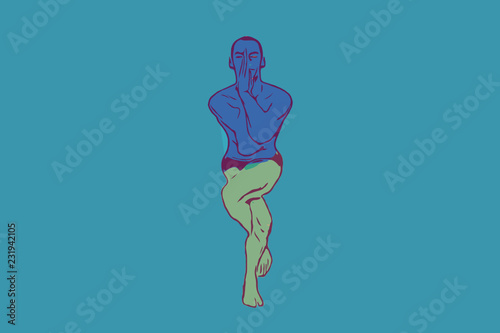 man in yoga pose