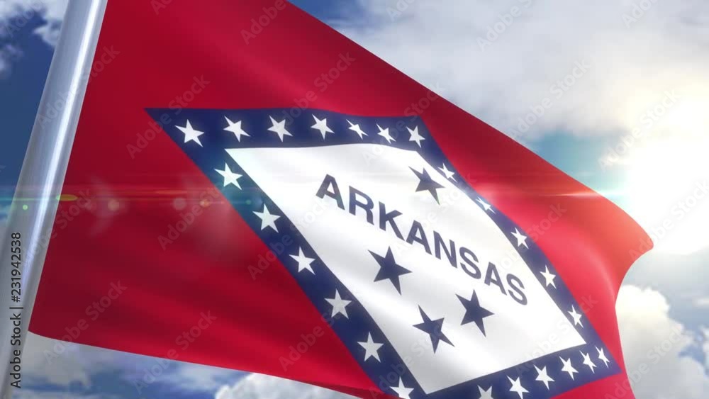 Waving flag of the state of Arkansas USA Waving flag of the state of Arkansas USA