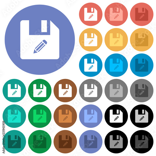 Edit file round flat multi colored icons