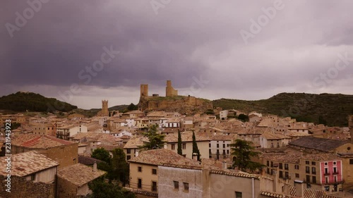 Timelapse of a small Spanish Village (Dos Castillos) wide shot photo