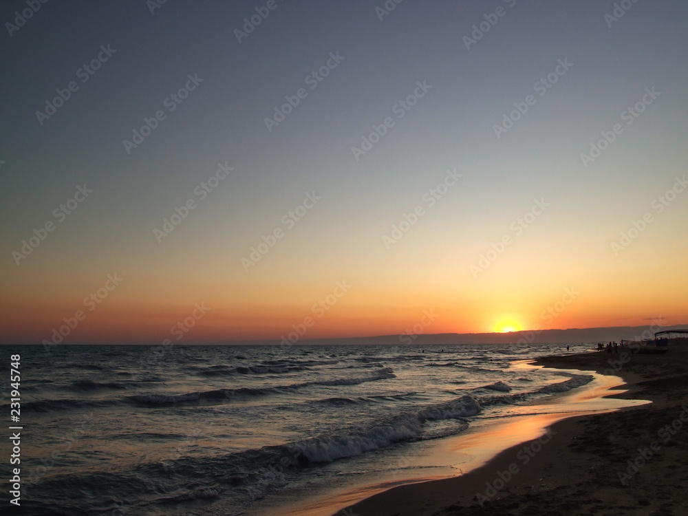 Landspace of sunset beach, Turkey