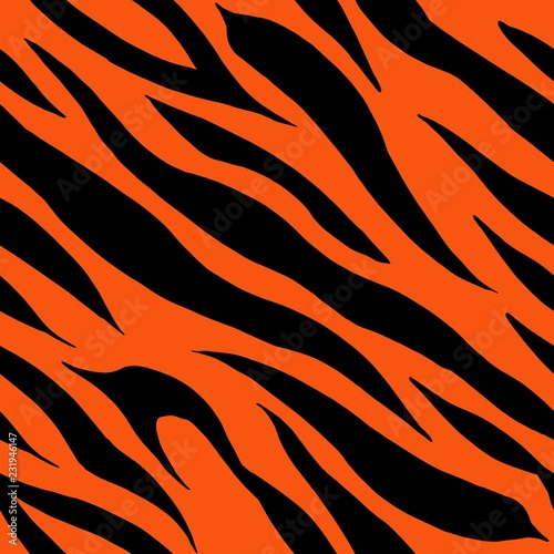 Tiger fur terracotta orange skin texture seamless pattern