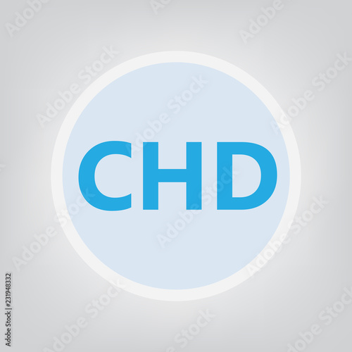 CHD (Congenital heart defect) acronym- vector illustration