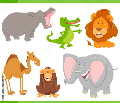 wild animals cartoon characters collection