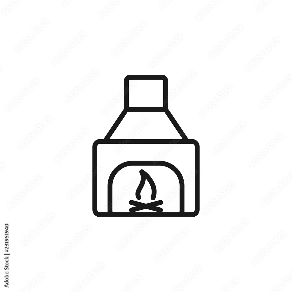 Fireplace icon. high quality line fireplace icon on white background. from furniture collection flat trendy vector fireplace symbol. use for web and mobile Fireplace icon. high quality line fireplace icon on white background. from furniture collection flat trendy vector fireplace symbol. use for web and mobile