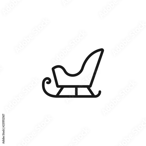 Sledge line icon. Tobogganing, winter fun, sled. Holiday concept. Vector illustration can be used for topics like winter, leisure, transportation