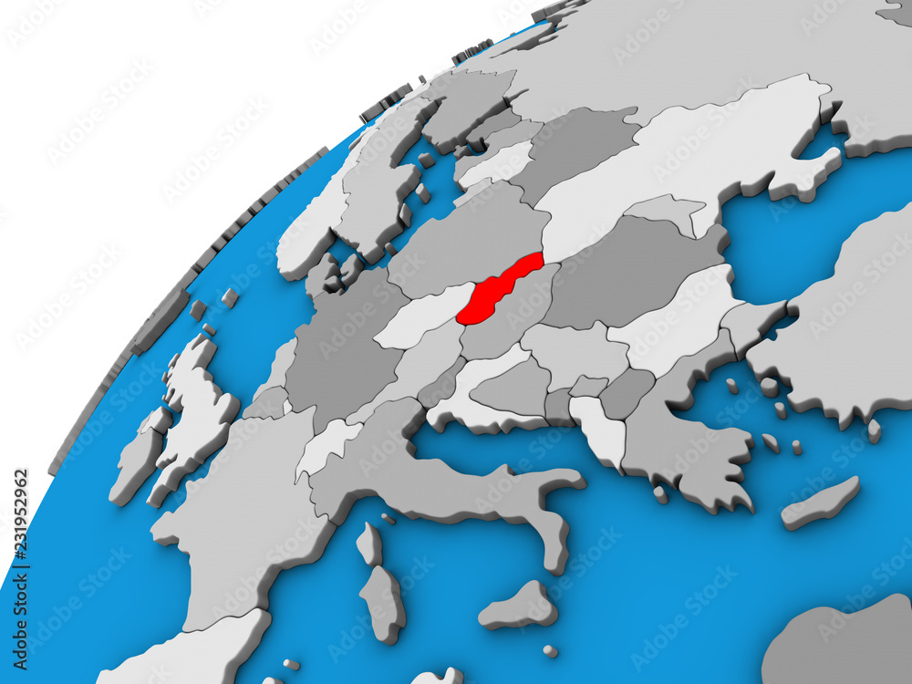 Fototapeta premium Slovakia on 3D globe.