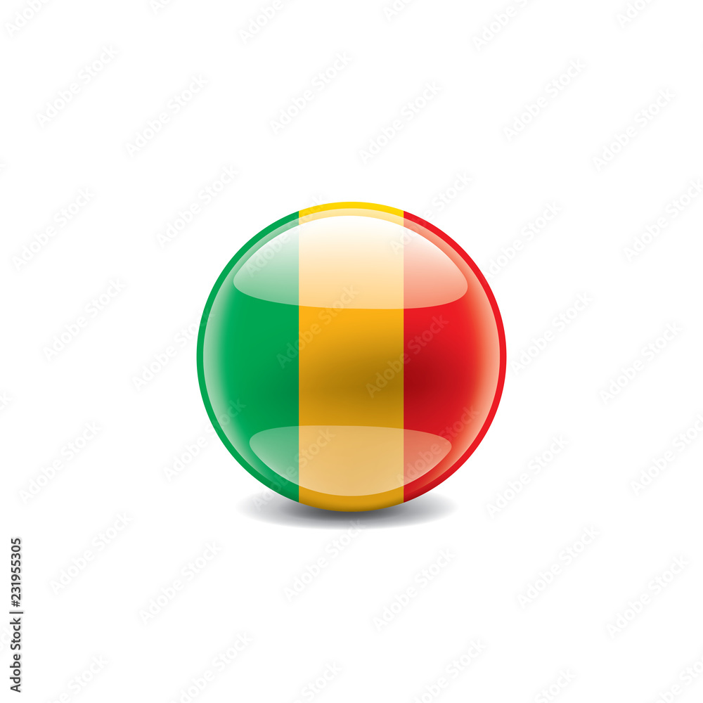 Fototapeta premium Mali flag, vector illustration on a white background.