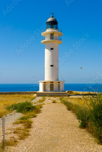 Vertical view of Cap de Barbaria lighthouse