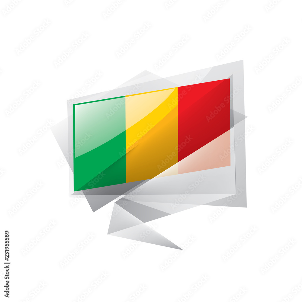 Mali flag, vector illustration on a white background. Mali flag, vector illustration on a white background.