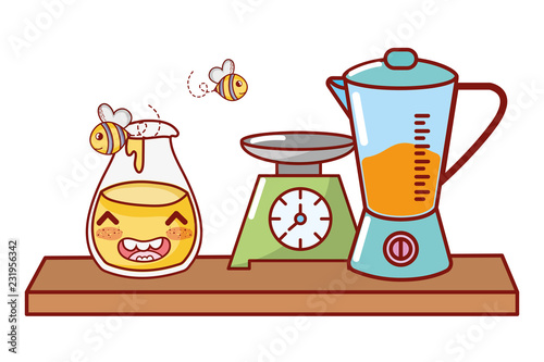 Kitchen and food kawaii cartoons