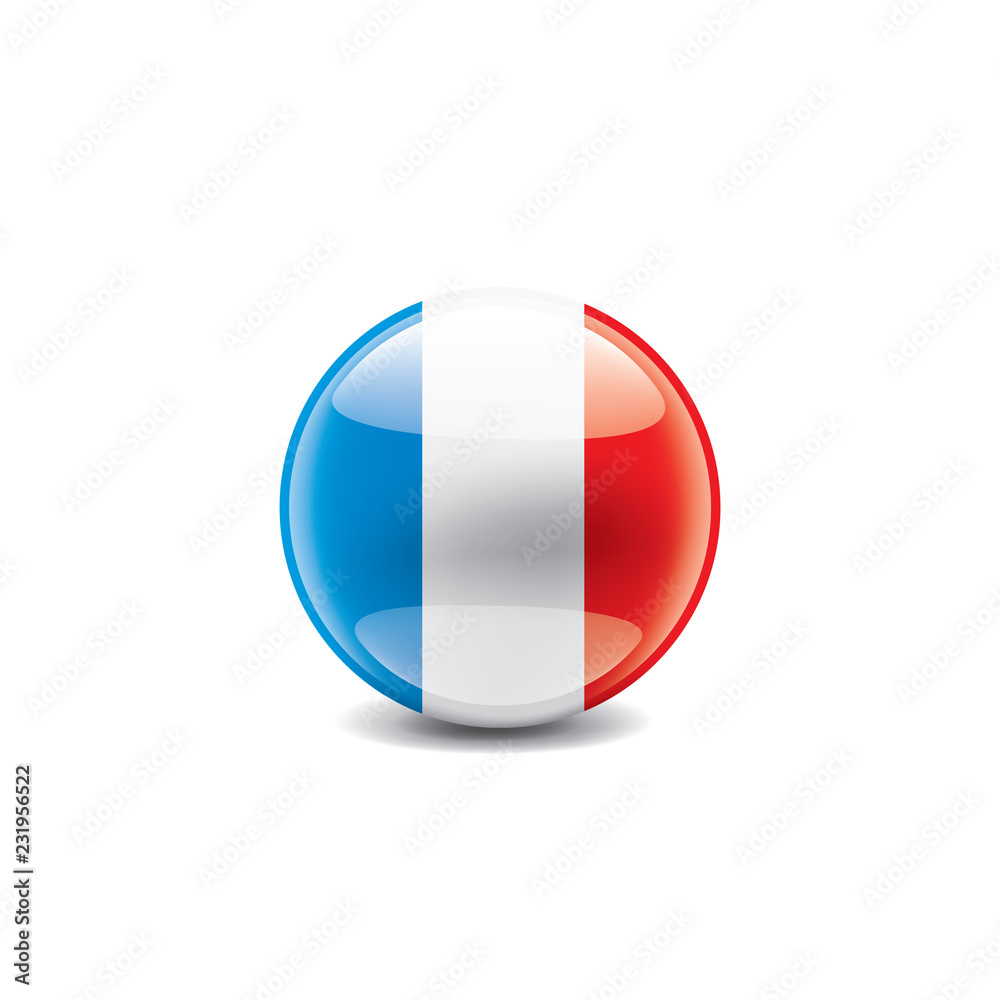 France flag, vector illustration on a white background.