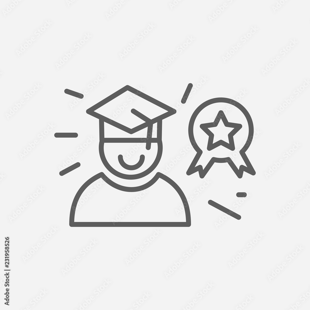 Best Student Icon Line Symbol Isolated Vector Illustration Of Icon Sign Concept For Your Web Site Mobile App Logo Ui Design Stock ベクター Adobe Stock