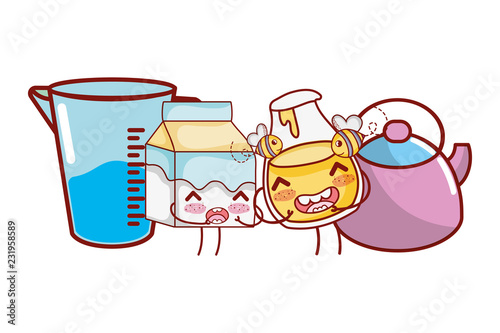 Kitchen and food kawaii cartoons