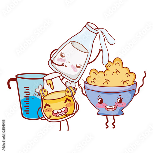 Kitchen and food kawaii cartoons