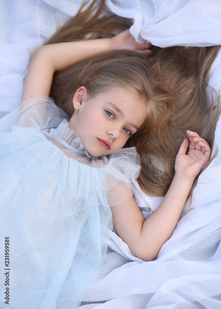 portrait of little girl outdoors in summer portrait of little girl outdoors in summer