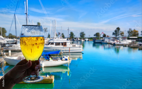 Canvas Print Toronto, Scarborough Bluffs marina and restaurants