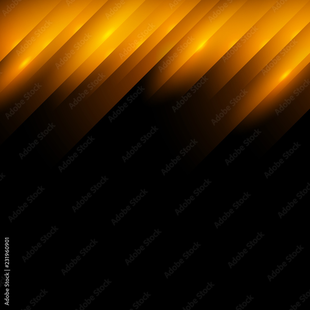 Naklejka premium Fire background. Orange stripes on a black background.