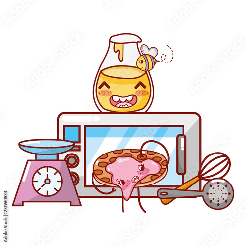 Kitchen and food kawaii cartoons