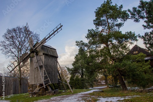 Scenic wooden windmill in Sweden © Little Adventures