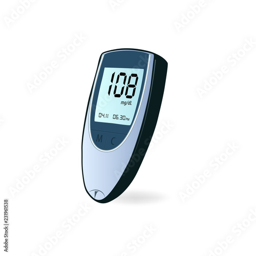 Diabetes check machine with digital screen, device for measuring blood sugar