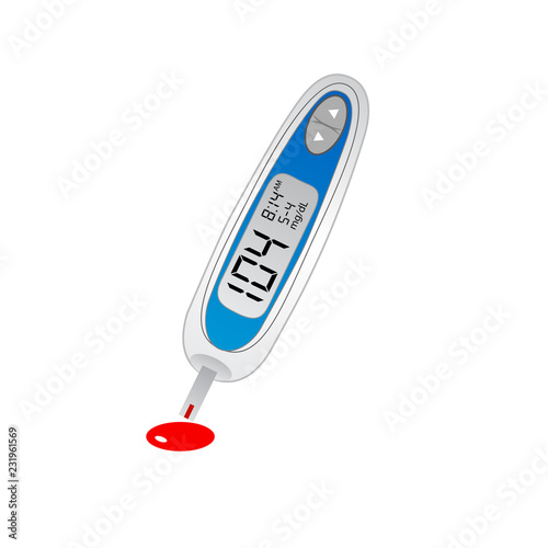 Diabetes check machine with digital screen, device for measuring blood sugar