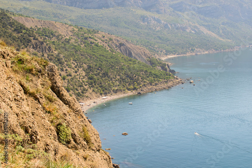 landscape. sea ​​and hills in the Crimea.