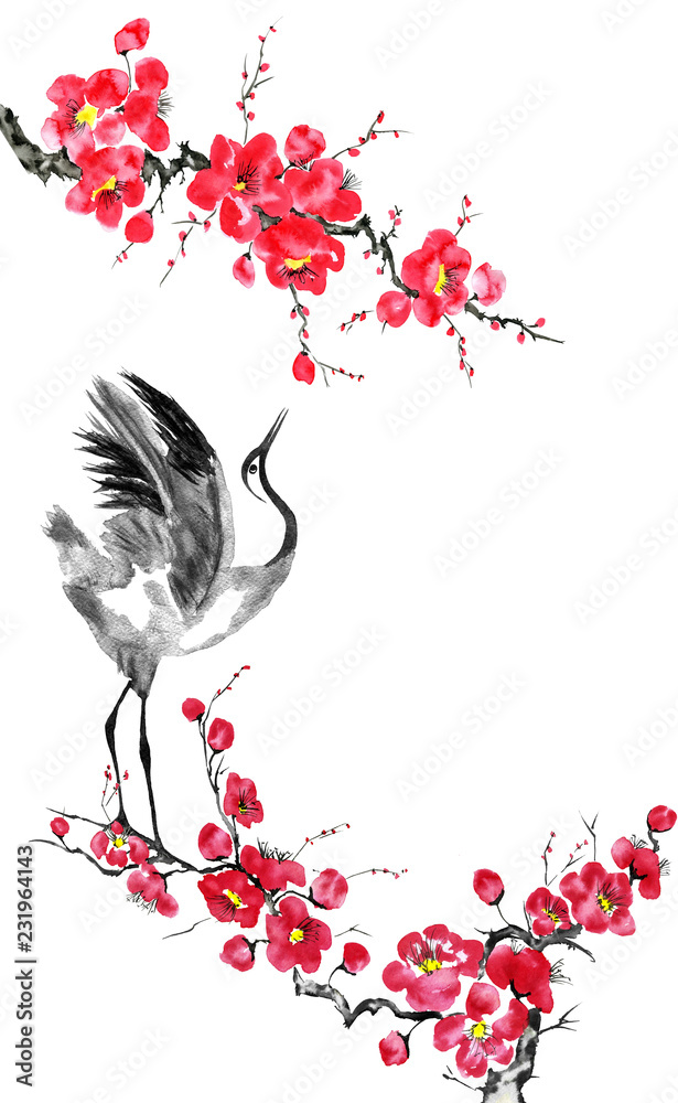 Japanese Flower Drawing