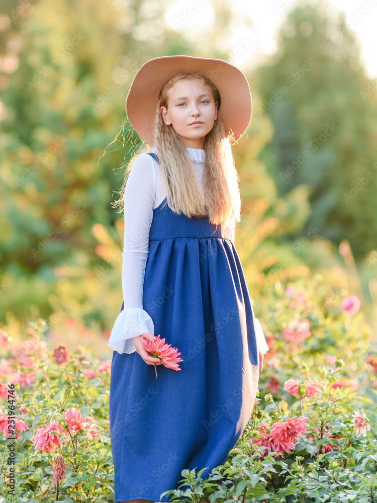 portrait of little girl outdoors in summer Stock Photo | Adobe Stock