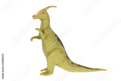Fototapeta Naklejka Na Ścianę i Meble -  Toy dinosaur parasaurolophus isolated on white