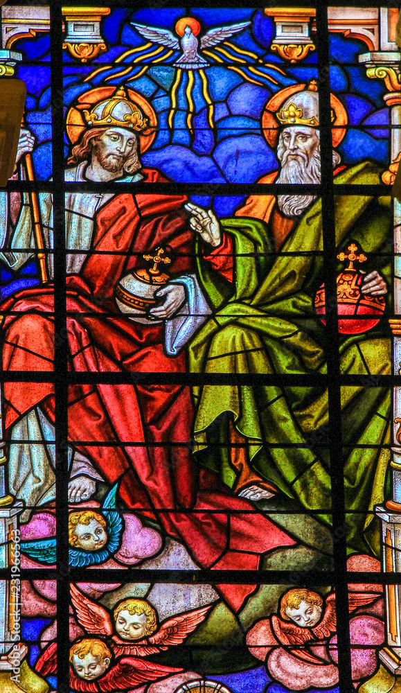 Holy Trinity - Stained Glass in Malaga Cathedral