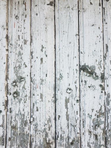 Old shabby wooden wall painted pale green texture background