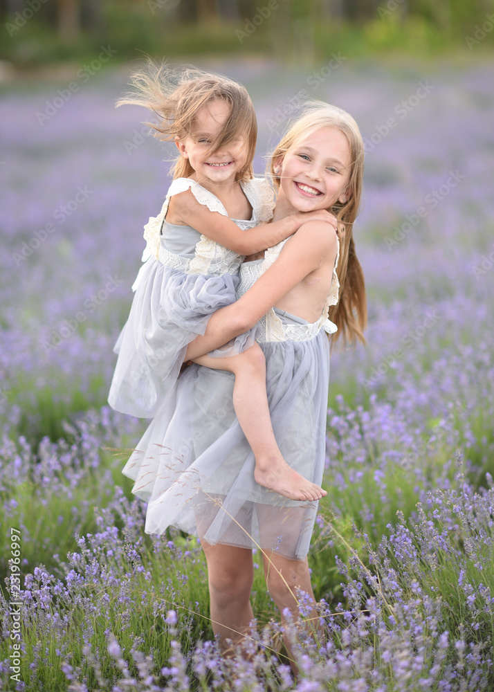 portrait of two girls of girlfriends on a summer nature portrait of two girls of girlfriends on a summer nature