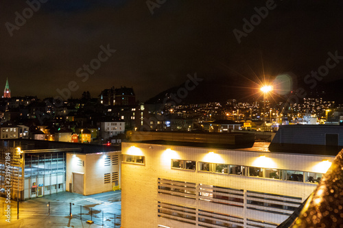 Norway Bergen City Night view during winter