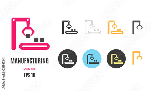 Vector manufacturing infographic template. Color icon for your illustration or presentation