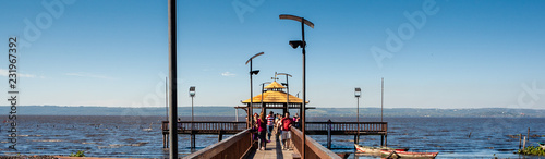 Pier in Lake Ypacaraí, San Bernadino, Paraguay. photo