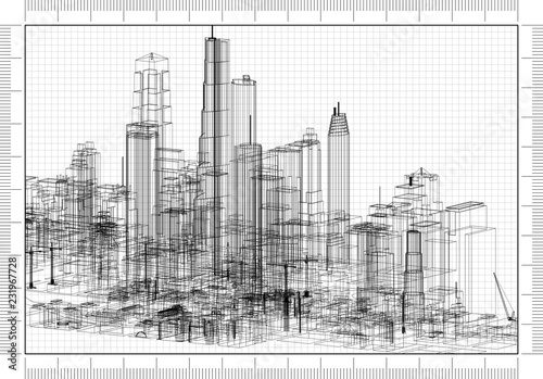 City Concept Architect Blueprint 