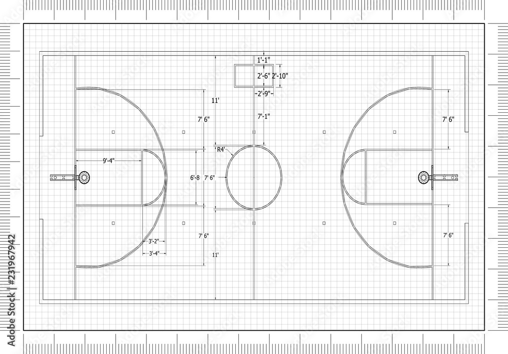 basketball court Architect Blueprint 