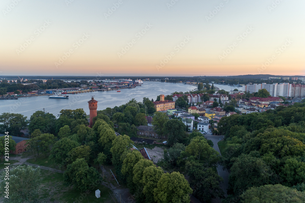 Harbour in Świnoujście aerial view