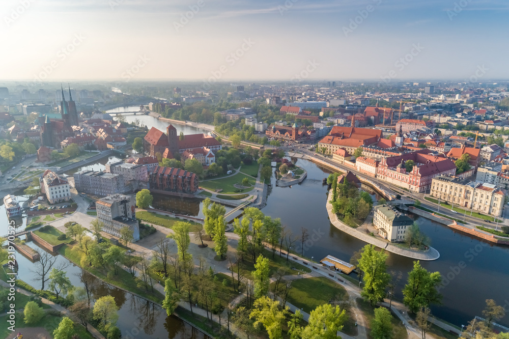 Spring in Wrocław aerial view