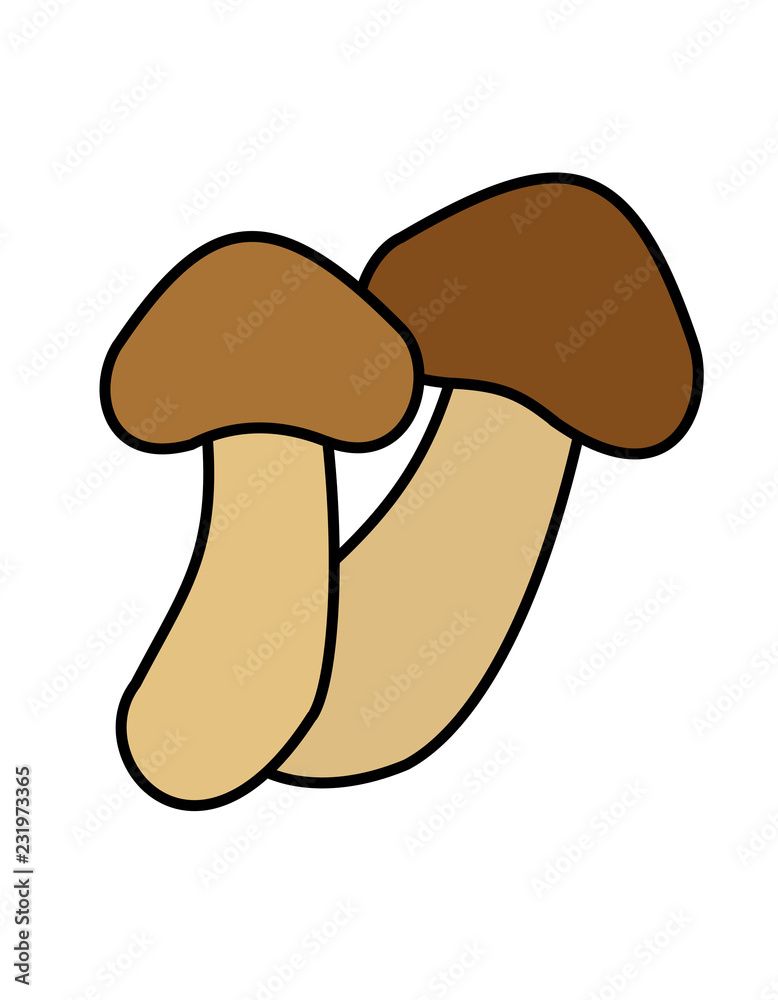 Fototapeta premium 松茸2本(線画)